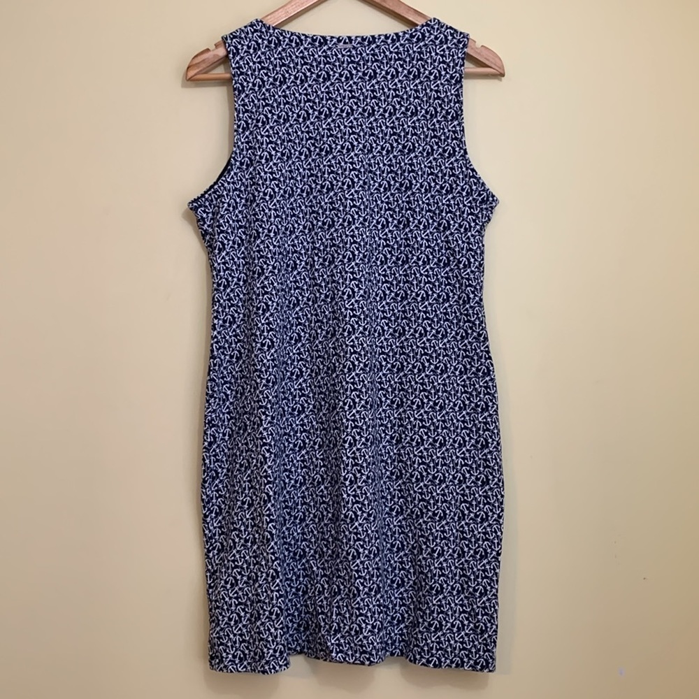 Nautica | Lace-Up Anchor Nautical All Over Print Sleeveless 100% Cotton Dress L - Picture 17 of 17